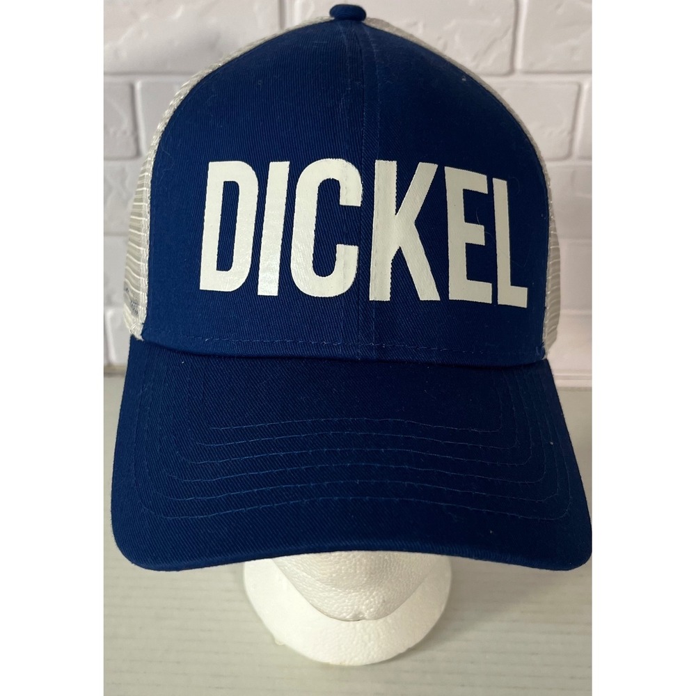 George Dickel Trucker Hat Mens OSFM Blue White Mesh Snapback Whisky Promo Cap‎